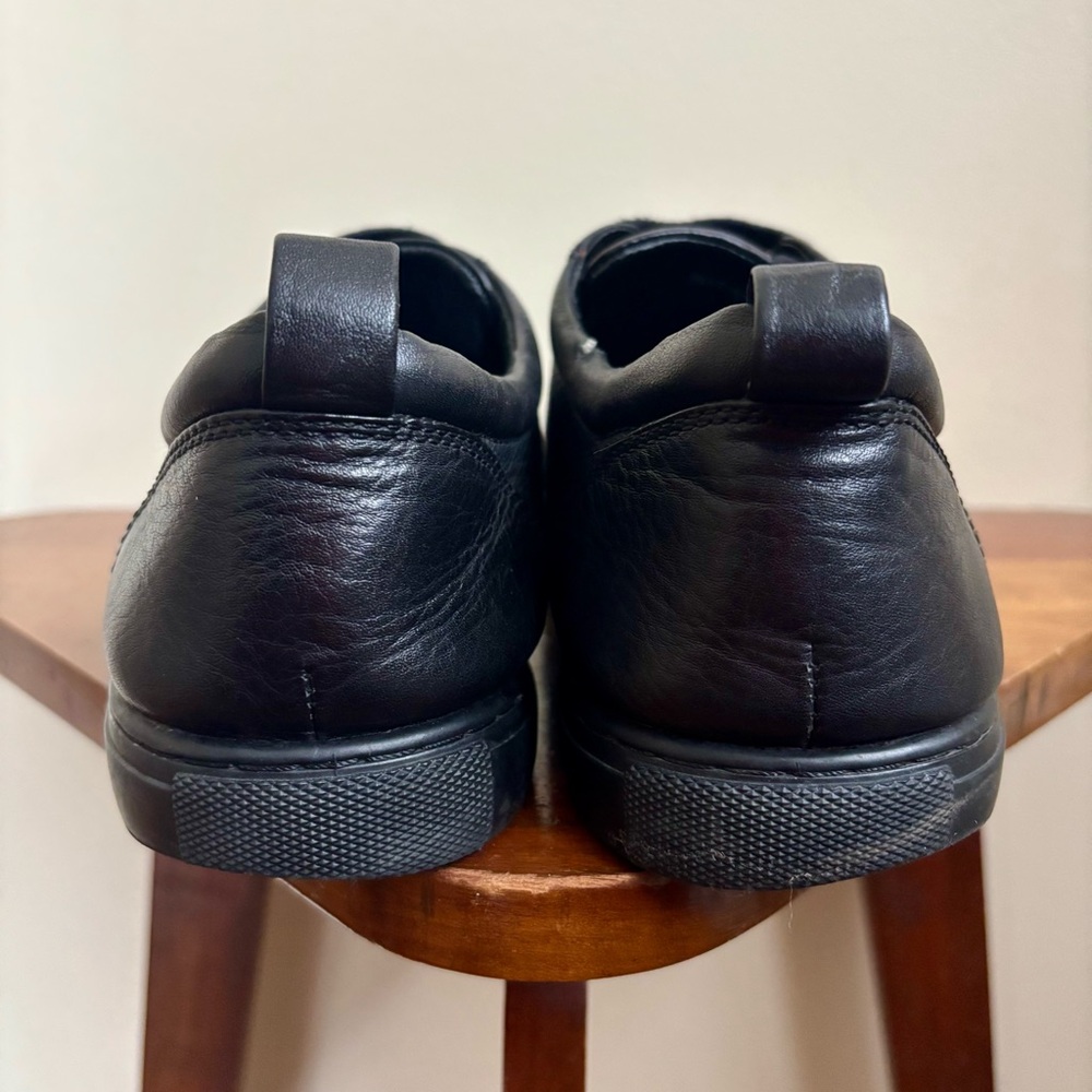 Black Leather Handmade Sneakers - Picture 5 of 11